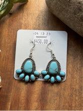 Load image into Gallery viewer, Navajo 925 Sterling Silver Turquoise Earrings J Tso Southwestern