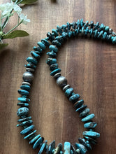 Load image into Gallery viewer, Sterling Silver Graduated Turquoise Nuggets Bead Necklace 18 inch Gift