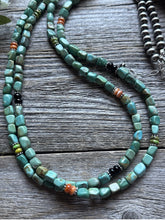 Load image into Gallery viewer, Sterling Silver Multi Strand Blue Green Turquoise Pearls Bead Necklace 30 Inch