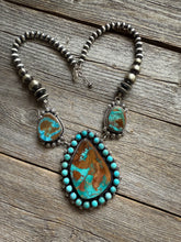 Load image into Gallery viewer, Navajo sterling silver Royston turquoise  necklace KY