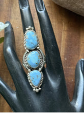 Load image into Gallery viewer, Native American Sterling Silver Golden Hill Turquoise Ring. Size 10 E M Linkin