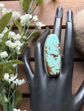 Load image into Gallery viewer, Navajo Native Sterling Silver Number 8 Turquoise Adjustable Ring Leslie Nez Gift