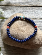 Load image into Gallery viewer, Lapis Multi Stone 6.5 Inch Stretch Elastic Stretchy Bead Bracelet Gift
