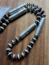 Load image into Gallery viewer, Southwestern Sterling Silver Saucer Bead Necklace. 28 inch. Gift