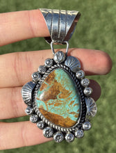 Load image into Gallery viewer, Navajo Native American Sterling Silver Turquoise Handmade Pendant R Yazzie Gift