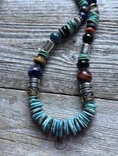 Load image into Gallery viewer, Tommy Rosita Singer T R Sterling Silver Blue Turquoise Bead Necklace 20 Inch