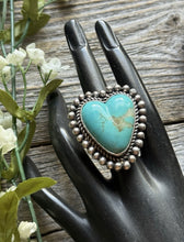 Load image into Gallery viewer, Native American Sterling Silver Turquoise Adjustable Ring C Yazzie