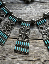 Load image into Gallery viewer, Native American Navajo Sterling Silver Turquoise Pearls Bead Necklace L By Joe