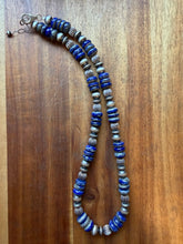 Load image into Gallery viewer, Sterling silver lapis bead necklace 18 inch