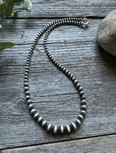 Load image into Gallery viewer, Graduated 925 Sterling Silver Pearls 4mm-8mm Bead Necklace 24 Inch