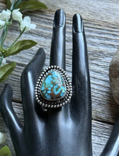 Load image into Gallery viewer, Native American Sterling Silver Kingman Turquoise Ring. Size 8. Mary Ellen
