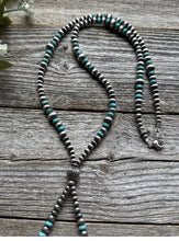 Load image into Gallery viewer, Jacla Sterling Silver Multi Graduated Turquoise Pearls Bead Necklace 24 inch