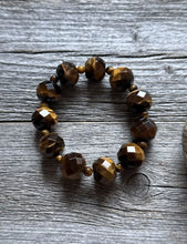 Load image into Gallery viewer, Tigers Eye 7 Inch Stretch Elastic Stretchy Bead Bracelet Gift