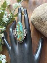 Load image into Gallery viewer, Native American Sterling Silver Blue Turquoise Ring Size 9 CL