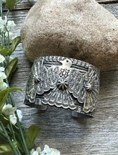 Load image into Gallery viewer, Sunshine Reeves 925 Sterling Silver Thunderbird Cuff Bracelet. Navajo