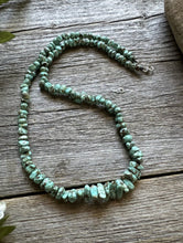 Load image into Gallery viewer, Sterling Silver Number 8 Turquoise Nuggets Bead Necklace Strand. 18 inch