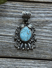 Load image into Gallery viewer, Navajo Sterling Silver Turquoise Pendant Geneva