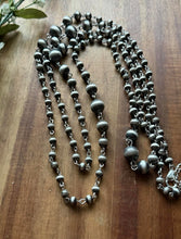 Load image into Gallery viewer, Sterling Silver Graduated 6mm to 12mm Pearls Rosary Bead Necklace. 60 Inch. Gift
