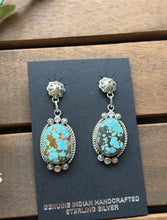 Load image into Gallery viewer, Navajo 925 Sterling Silver Turquoise Earrings KY Southwestern