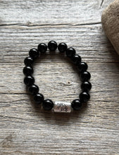 Load image into Gallery viewer, Kokopelli Black Onyx 7 Inch Stretch Stretchy Elastic Bead Bracelet Gift