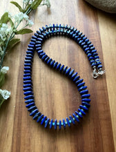 Load image into Gallery viewer, Sterling Silver Graduated Blue Lapis Turquoise Bead Necklace. 26 inch. Gift
