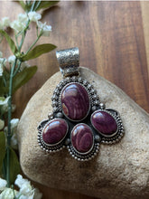 Load image into Gallery viewer, Native American Navajo Sterling Silver Purple Spiny Oyster Pendant Etta Enditto