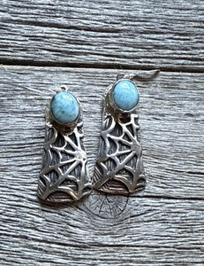 Navajo 925 Sterling Silver Golden Hill Turquoise Earrings Joe Paul Southwestern