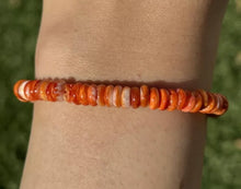 Load image into Gallery viewer, Orange Spiny Oyster Shell 7 Inch Stretch Bead Bracelet Gift