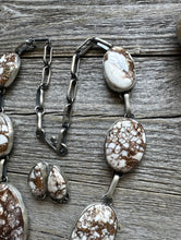 Load image into Gallery viewer, Native American Navajo Sterling Silver Brown Wild Horse Chain Lariat Necklace JP