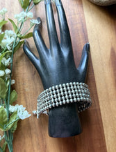 Load image into Gallery viewer, Multi Strand Sterling Silver 5mm Pearls Bead Bracelet. 7 Inch. Gift