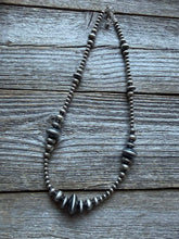 Load image into Gallery viewer, Sterling silver multi graduated bead necklace 16 inch