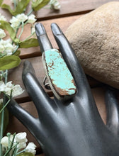 Load image into Gallery viewer, Navajo Native Sterling Silver Number 8 Turquoise Adjustable Ring Leslie Nez Gift