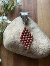 Load image into Gallery viewer, Navajo Sterling Silver Red Coral Cluster Pendant P Johnson