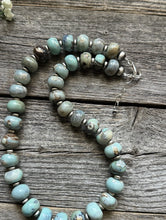 Load image into Gallery viewer, Southwestern 925 Sterling Silver Larimar W Pearls Bead Necklace 18 inch