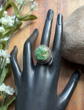 Load image into Gallery viewer, Native American Sterling Silver Sonoran Gold Turquoise Ring. Size 9 Adjustable P