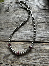 Load image into Gallery viewer, Sterling Silver 4mm Pearls Purple Spiny Oyster Bead Necklace Choker 14 inch