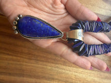 Load image into Gallery viewer, Navajo sterling silver lapis pendant necklace
