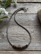 Load image into Gallery viewer, Tigers Eye 4mm Sterling Silver Pearls Choker Bead Necklace. 16 Inch. Gift
