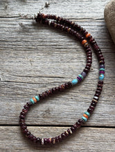 Load image into Gallery viewer, Purple Spiny Oyster Multi Stone Color Sterling Silver Bead Necklace 18 inch Gift