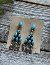 Load image into Gallery viewer, Native American Sterling Silver Turquoise Earrings Geneva