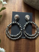 Load image into Gallery viewer, Navajo Sterling Silver Wild Horse Pearl Double Loop Earrings Etta E