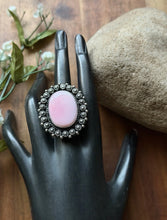 Load image into Gallery viewer, Navajo Handmade Sterling Silver Pink Conch Adjustable Ring Etta Enditto Gift