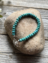 Load image into Gallery viewer, Sterling Silver Blue Green Turquoise 6mm 6 Inch Bead Bracelet Gift