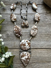 Load image into Gallery viewer, Native American Navajo Sterling Silver Brown Wild Horse Chain Lariat Necklace JP