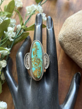 Load image into Gallery viewer, Native American Sterling Silver Blue Turquoise Ring Size 9 CL