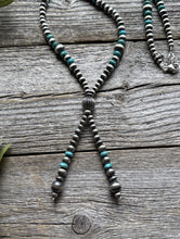 Load image into Gallery viewer, Jacla Sterling Silver Multi Graduated Turquoise Pearls Bead Necklace 24 inch