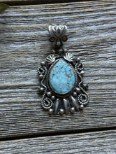 Load image into Gallery viewer, Navajo Sterling Silver Turquoise Pendant Geneva