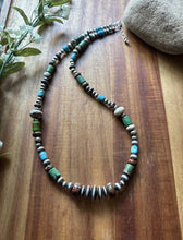 Load image into Gallery viewer, Sterling Silver Brown Wild Horse Turquoise Bead Necklace. 22 inch. Gift