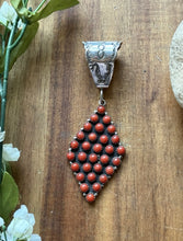 Load image into Gallery viewer, Navajo Sterling Silver Red Coral Cluster Pendant P Johnson