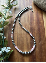 Load image into Gallery viewer, Southwestern Sterling Silver Pink Conch W Pearls Bead Necklace 18 inch Gift